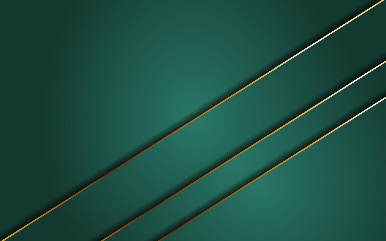 Abstract green background with line gold vector