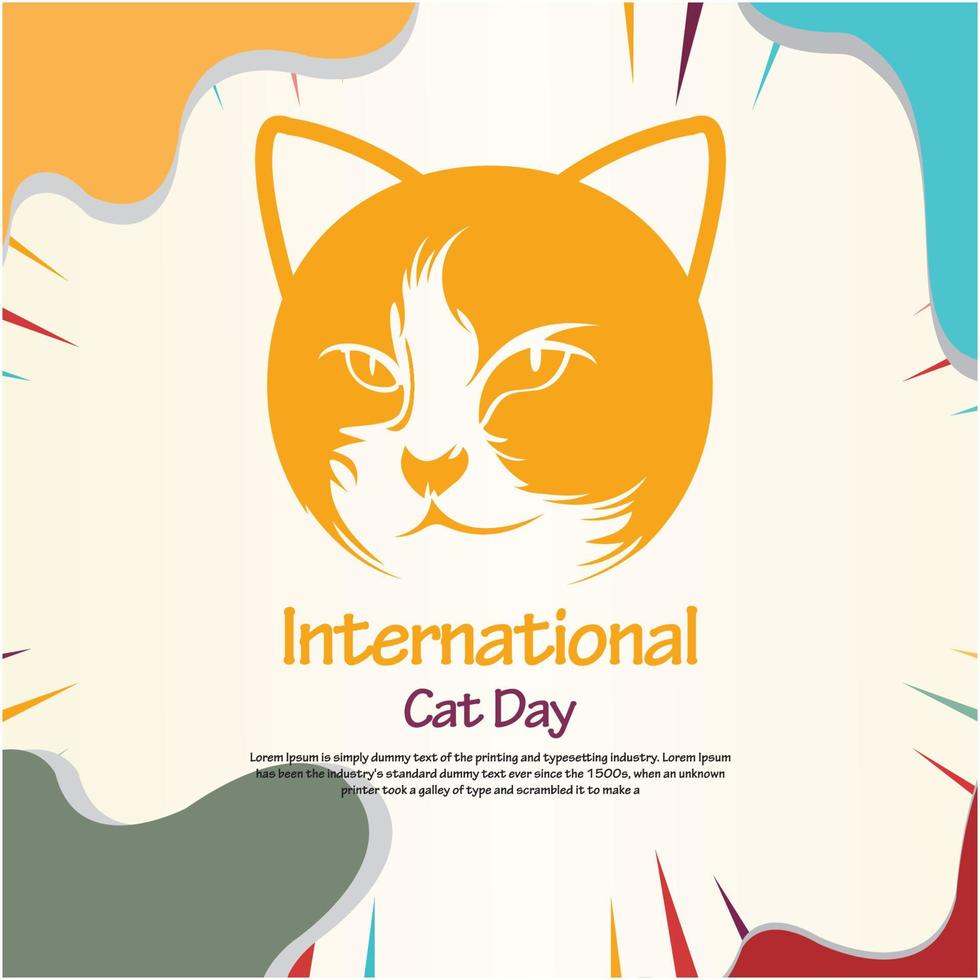 international cat day free vector