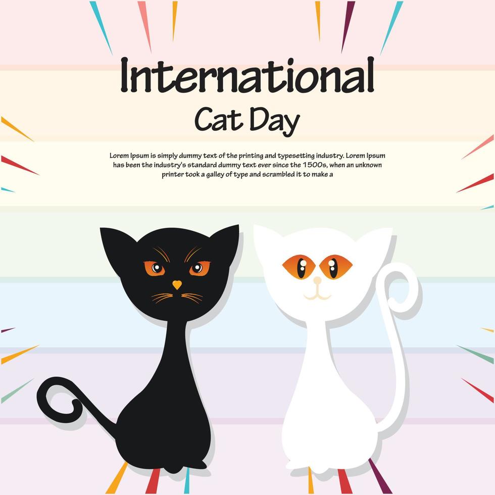 international cat day free vector