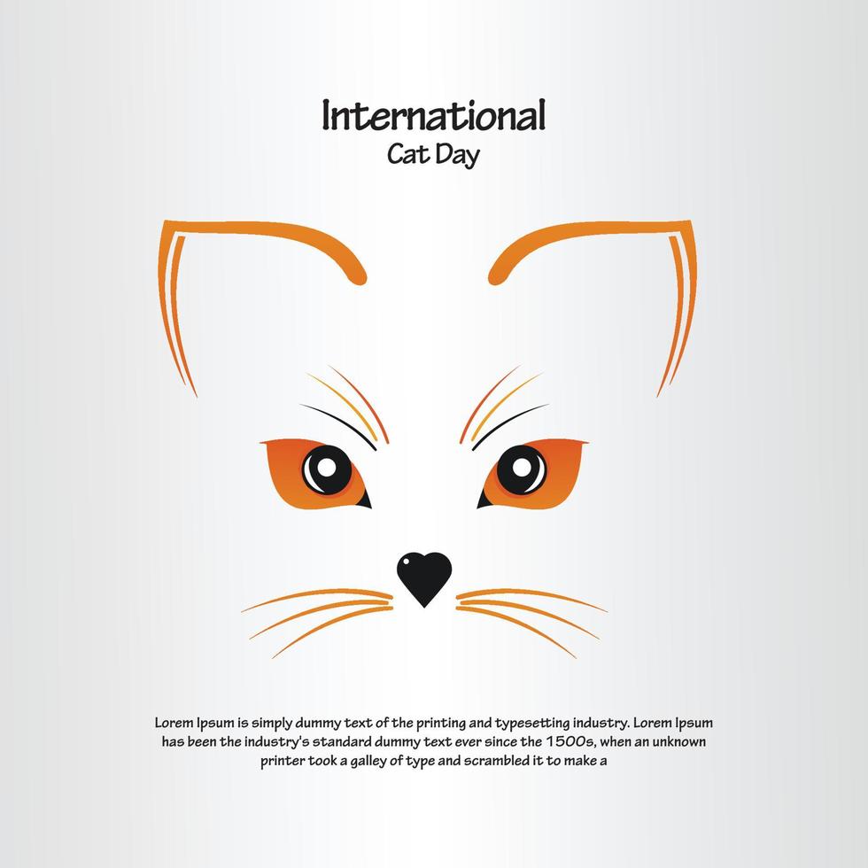 international cat day free vector