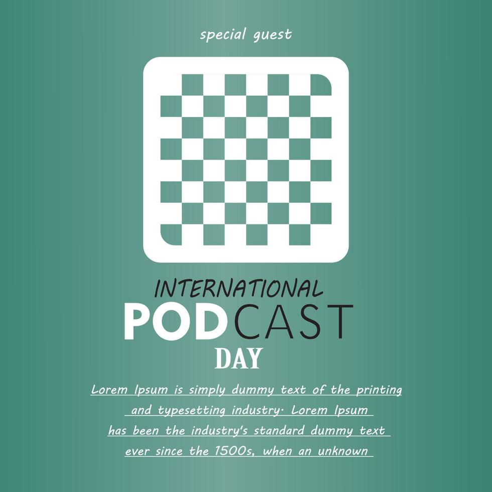 Flat design international podcast day concept Free Vector