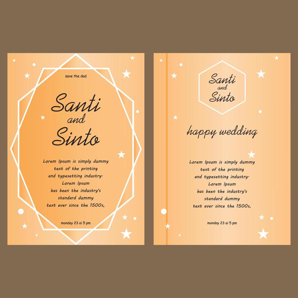 minimal wedding invitation template vector