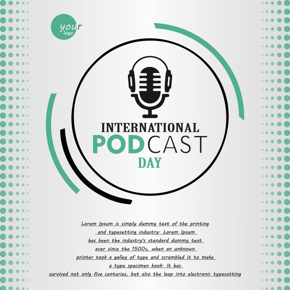 concepto de día internacional de podcast de diseño plano vector libre
