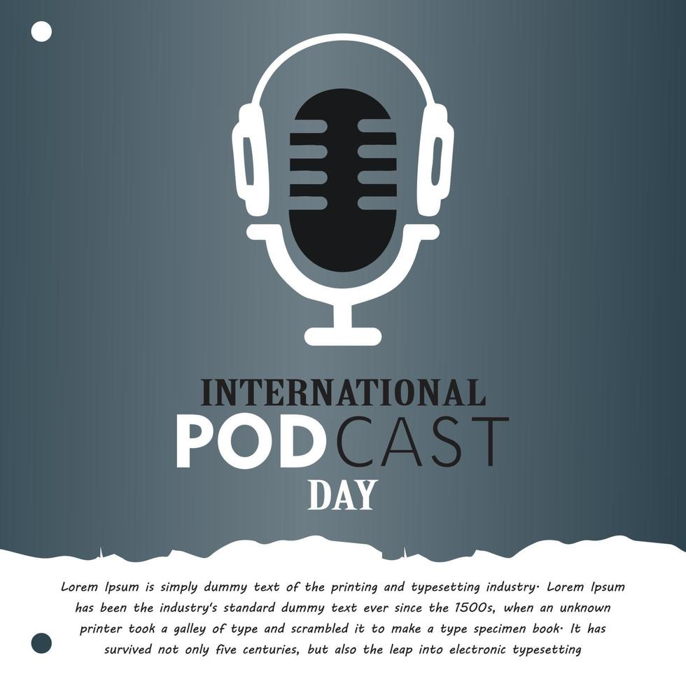 Flat design international podcast day concept Free Vector