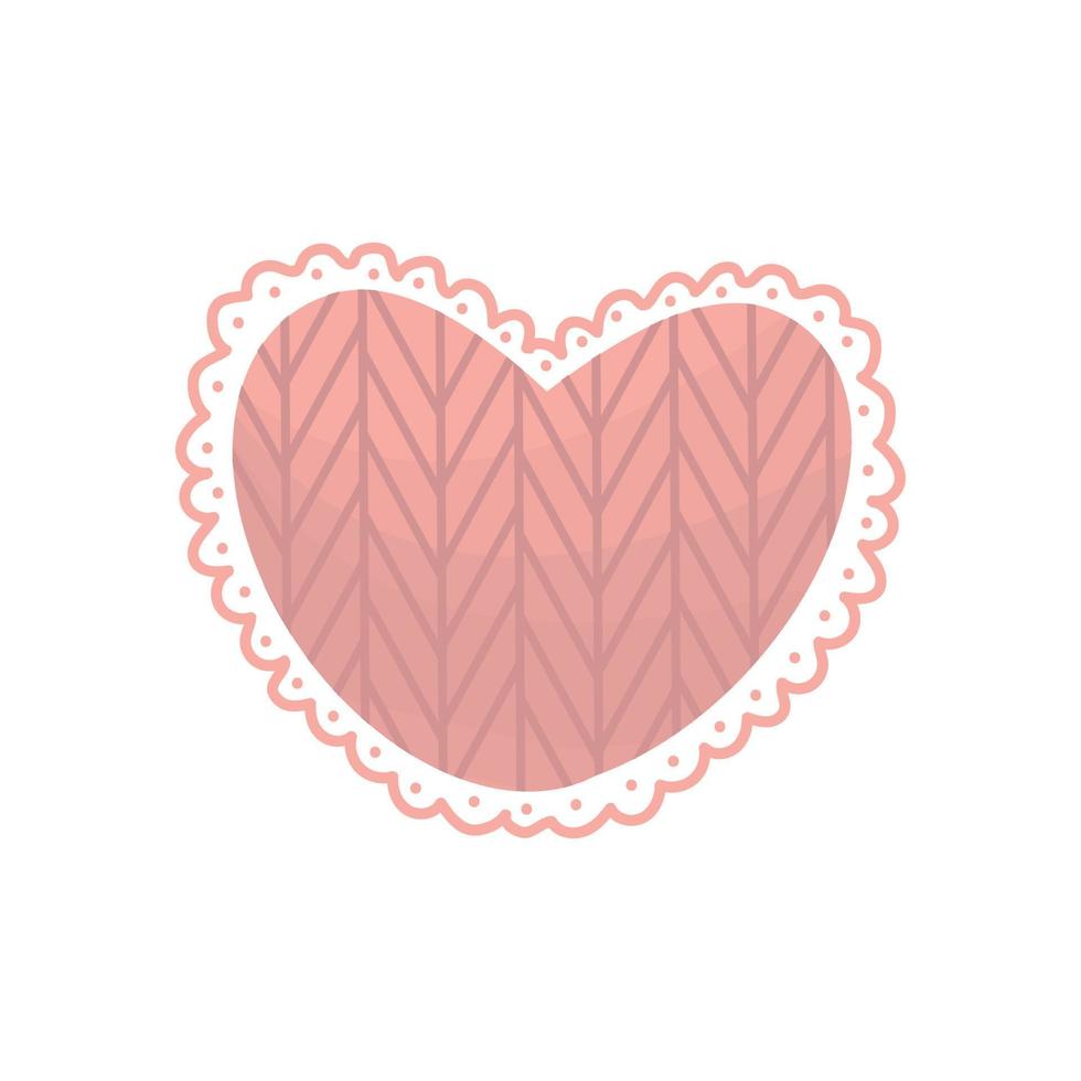 knitted heart vector