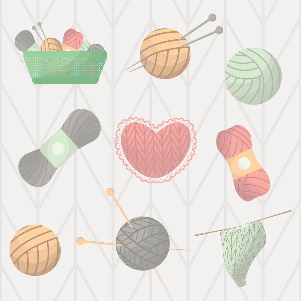 set of knitting vector