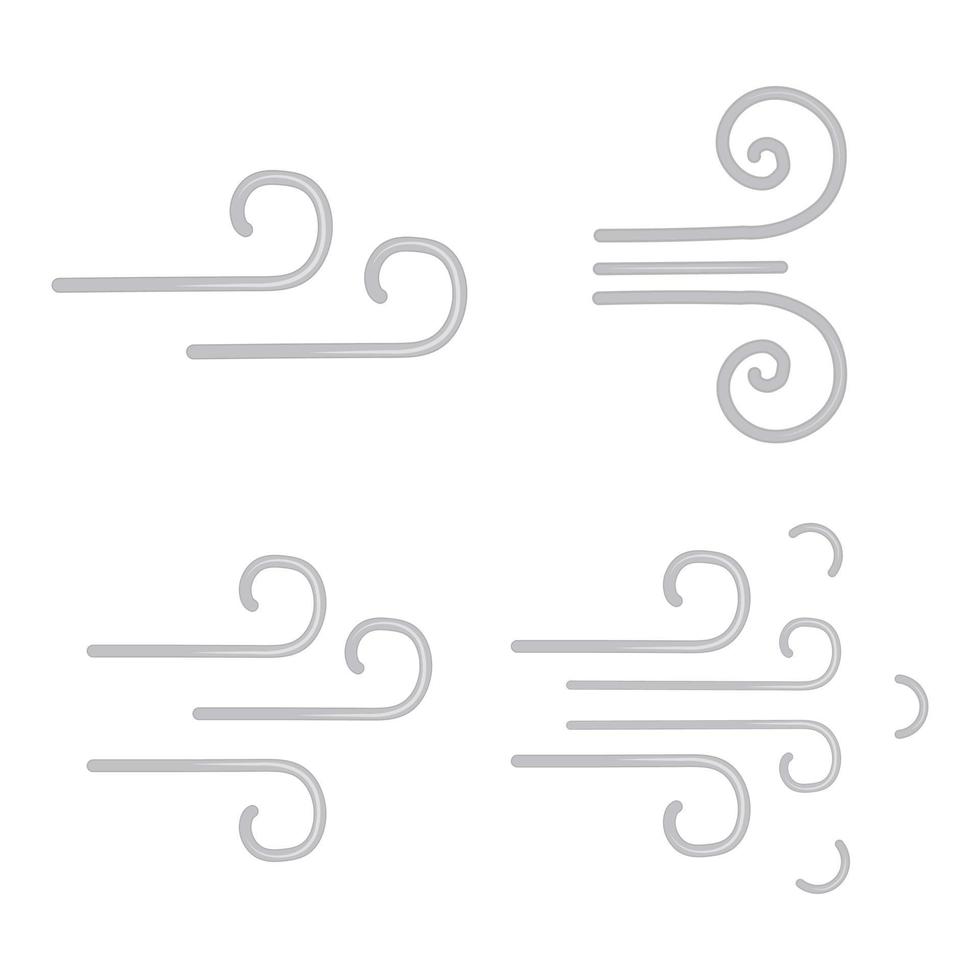 set blowing wind vector