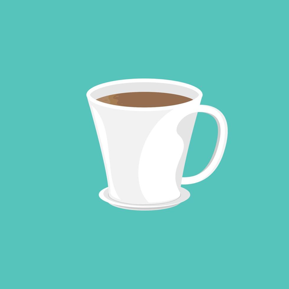 taza de café con leche única sobre fondo aislado, ilustración vectorial. vector