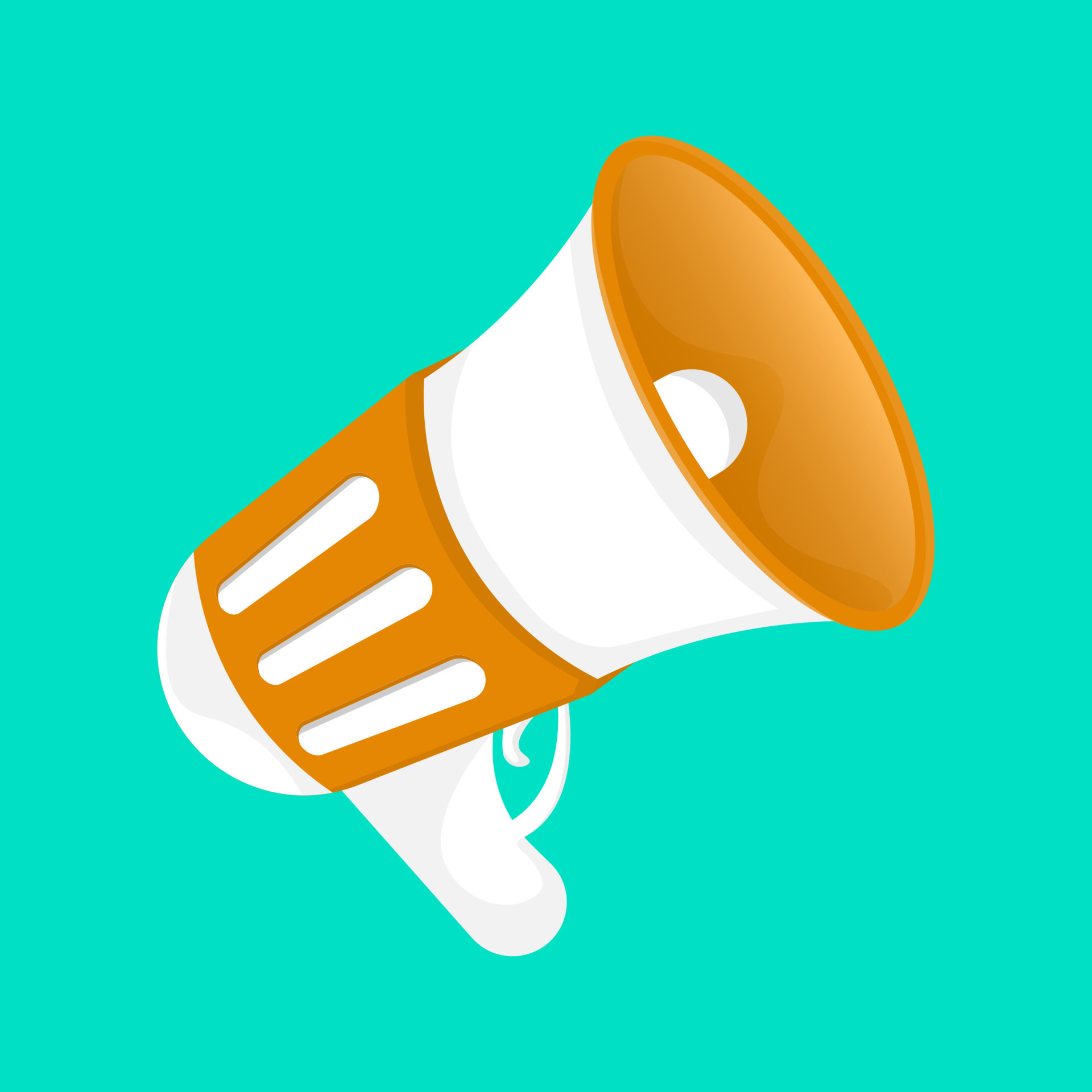 Vector cartoon orange megaphone design, Simple elements clipart