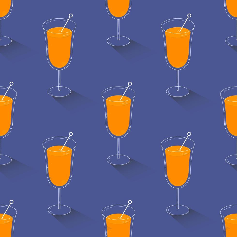 Cocktail drinks in tall glass seamless pattern, Vector illustration design for background.