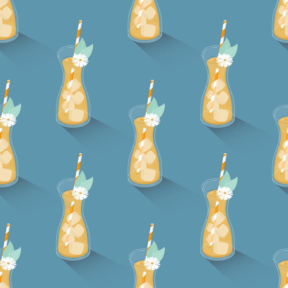 Cocktail drinks in tall glass seamless pattern, Vector illustration design for background.
