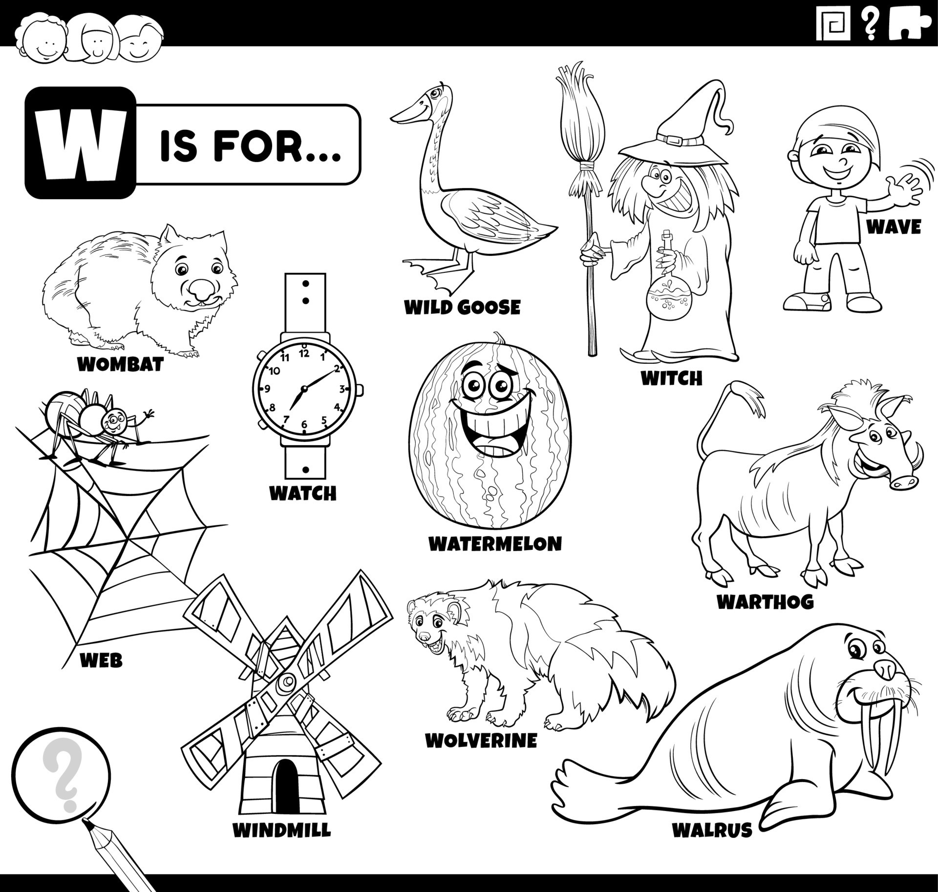 letter-w-words-educational-set-coloring-book-page-8424142-vector-art-at