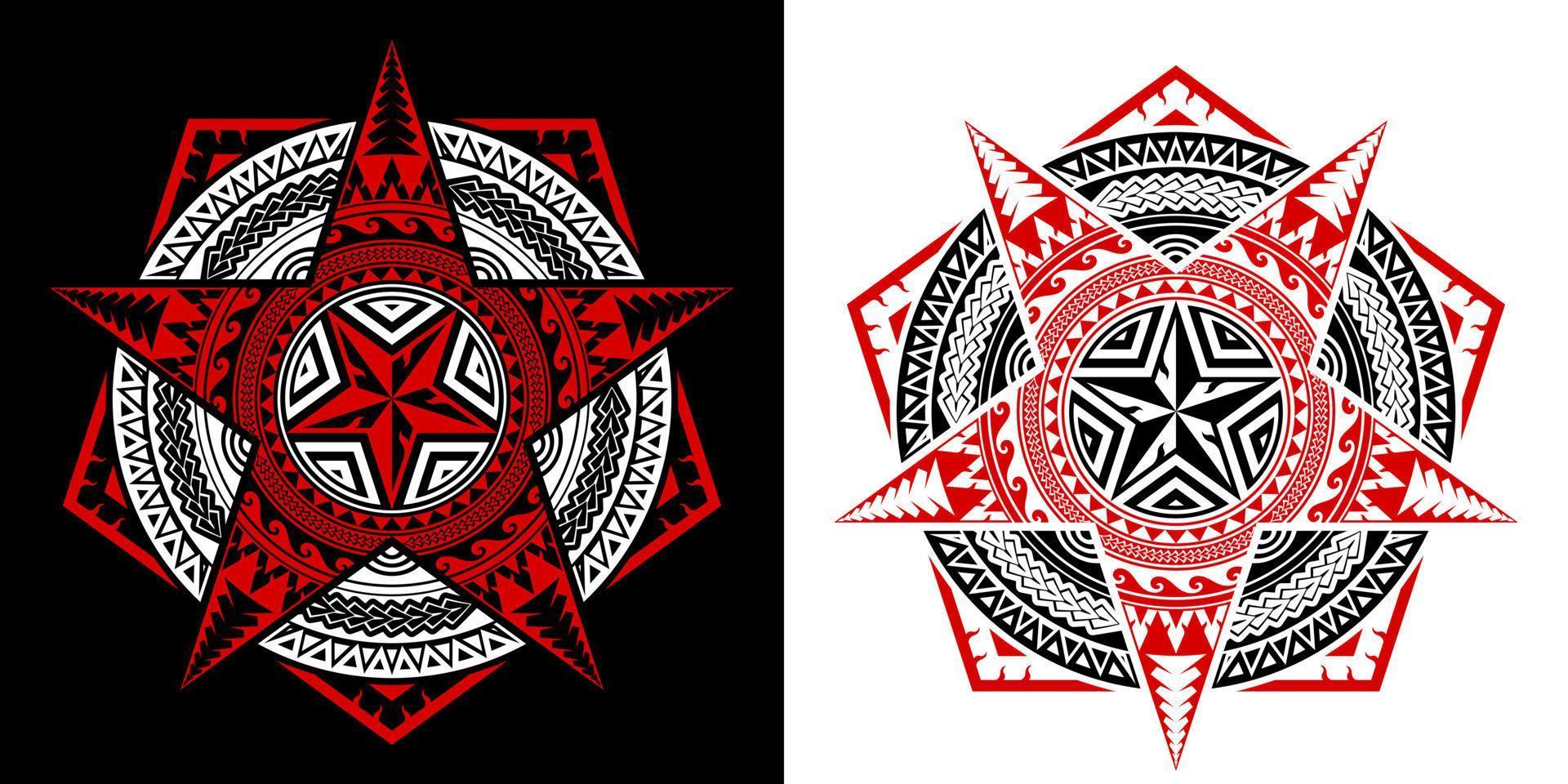 Applied Thai Art Pattern Mixed With Polynesian Art vector