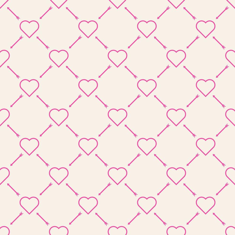 Seamless Background Pattern Heart Arrow Shape vector