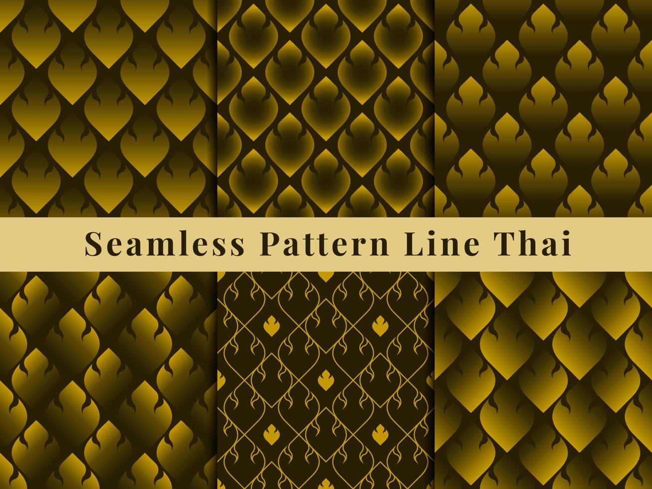 Seamless Pattern Golden Thai Art vector