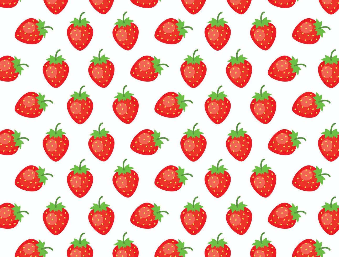 Seamless pattern of flat strawberries - vector illustration