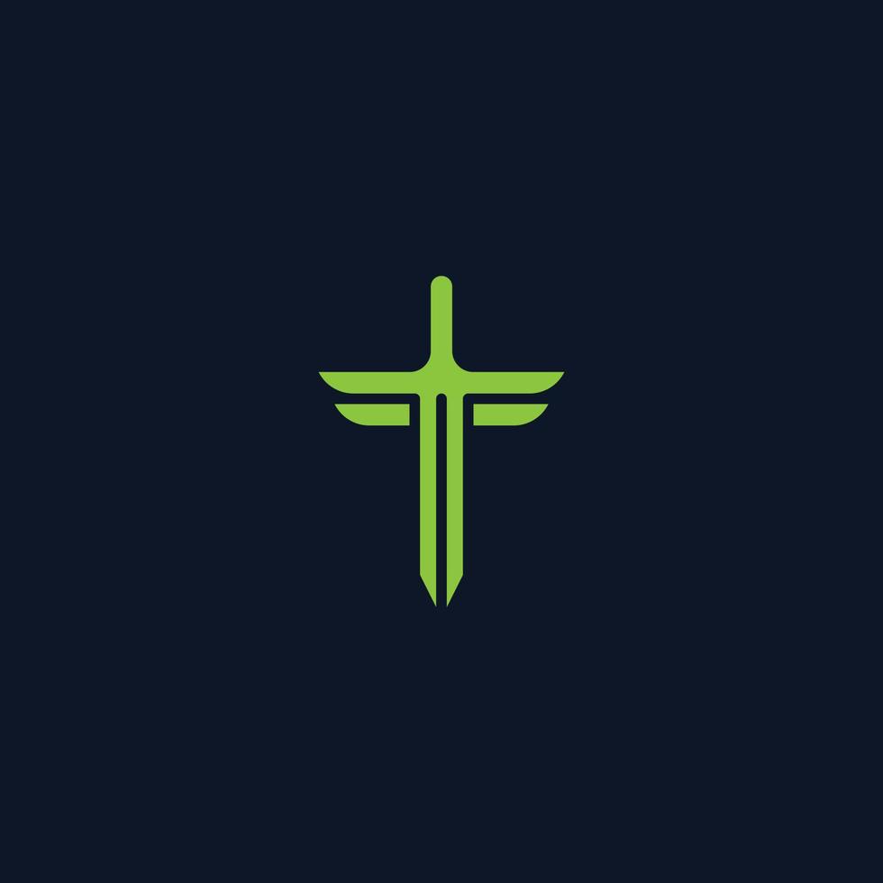 abstract initial letter T and F logo in green color isolated in dark blue background applied for vibrant community gym logo also suitable for the brands or companies that have initial name TF or FT vector
