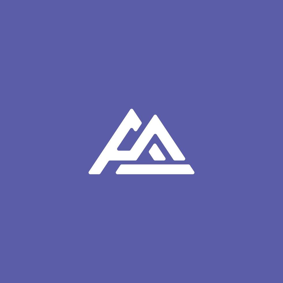 abstract initial letter P and F logo in white color isolated in violet background applied for financial technology startup logo also suitable for the brand or company that has initial name PF or FP vector