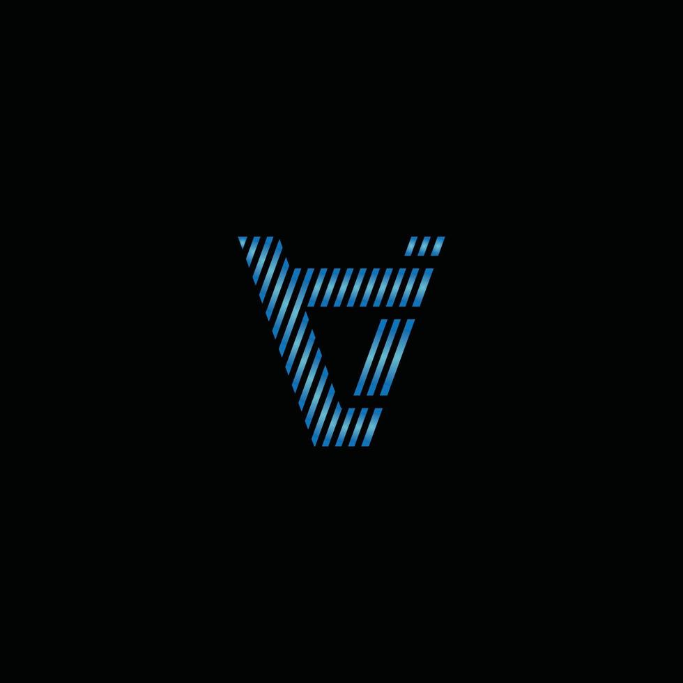 abstract initial letter V and C logo in blue color isolated in black background applied for healing company logo also suitable for the brands or companies that have initial name VC or CV vector