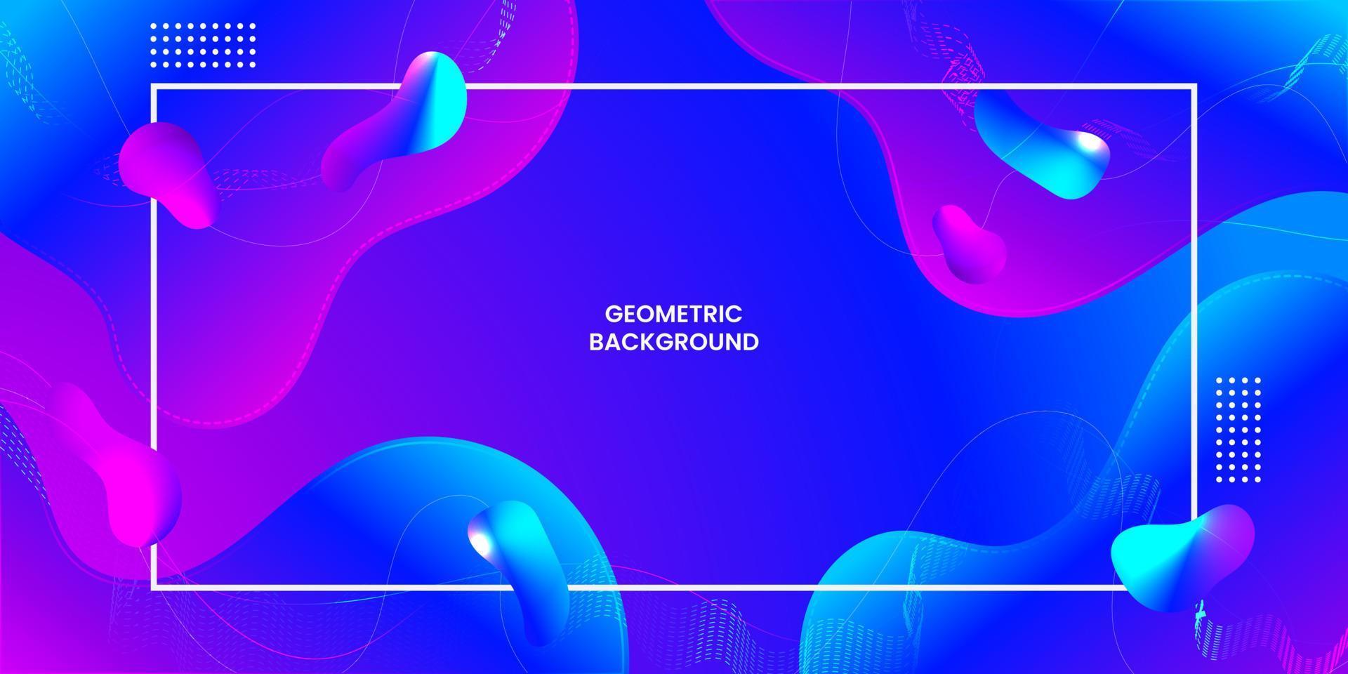 Abstract geometric liquid blue background vector