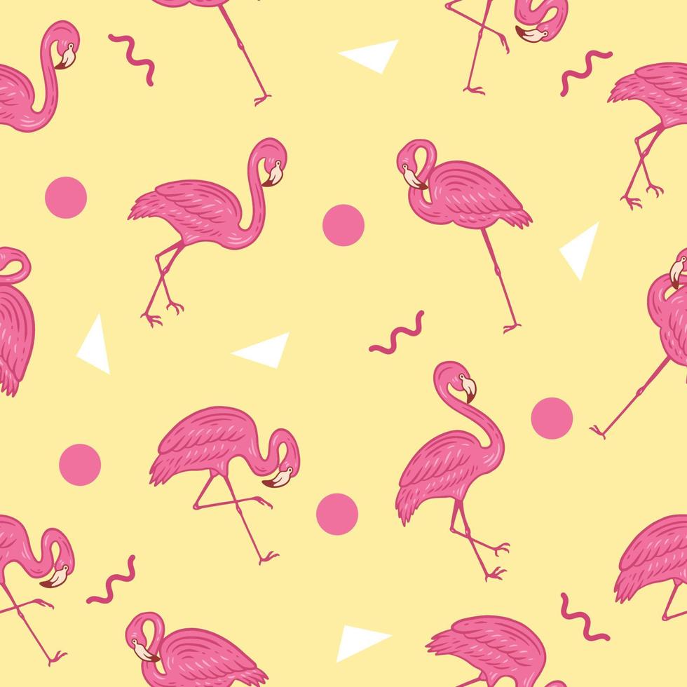 cute many stork animal seamless pattern light pink object wallpaper with design light pastel orange. vector
