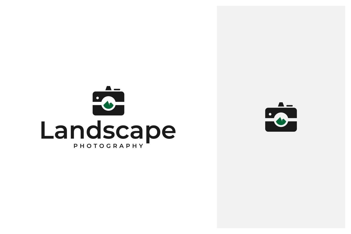 camera, landscape photography vector logo design