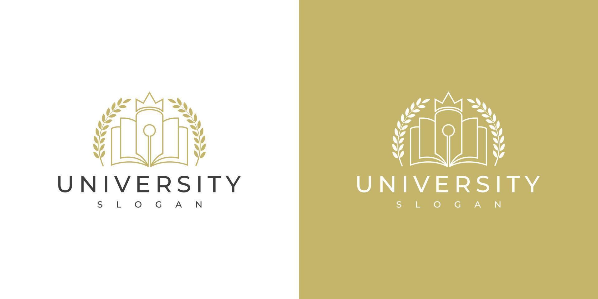 universidad, escuela, diseño de logotipo de insignia de educación vector