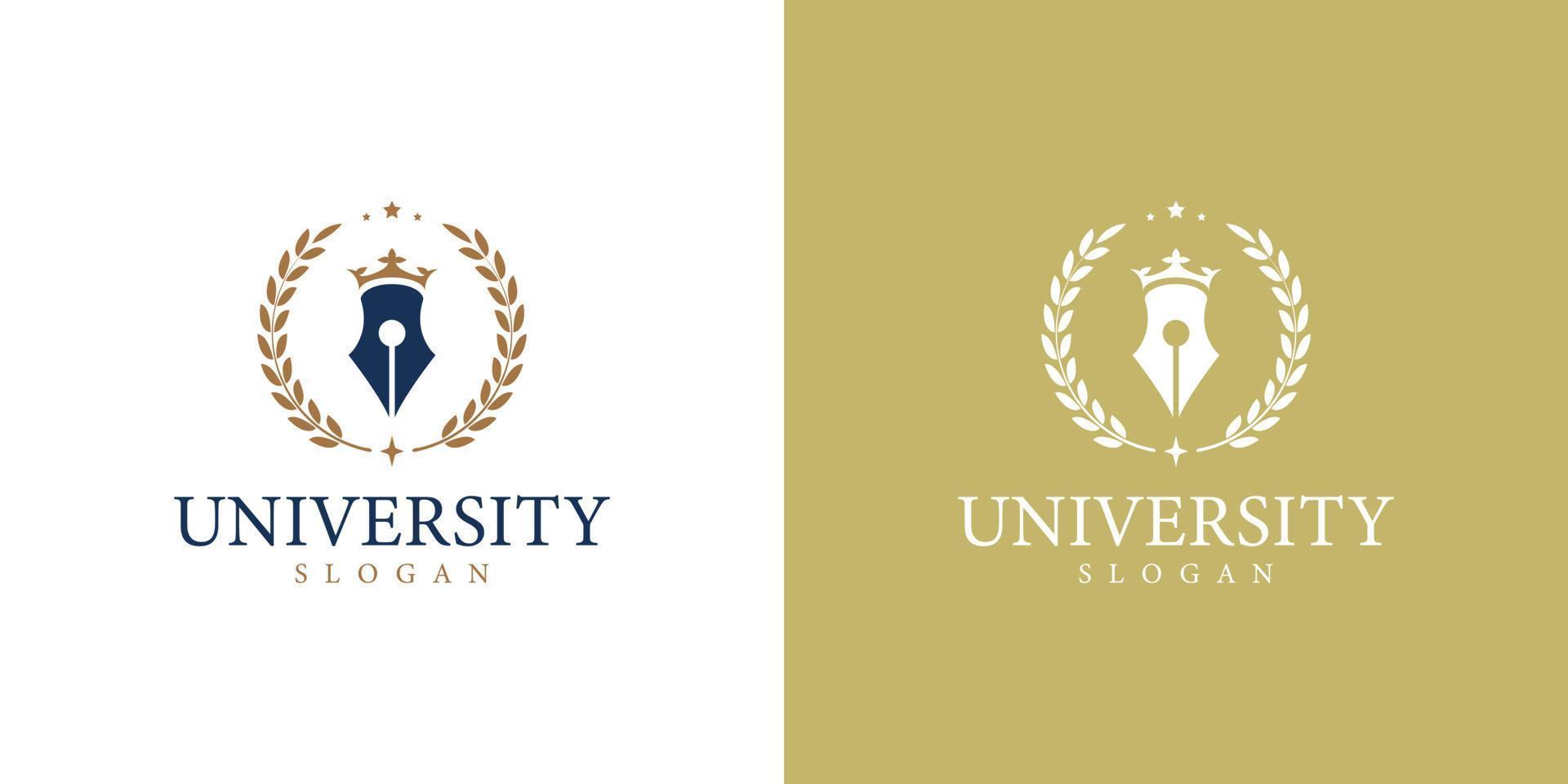 luxury university, school, education badge logo design vector