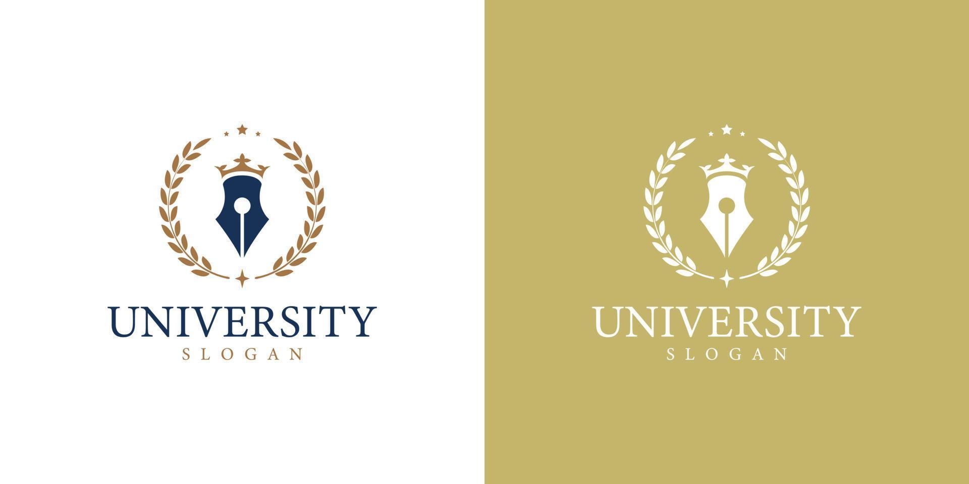 luxury university, school, education badge logo design vector