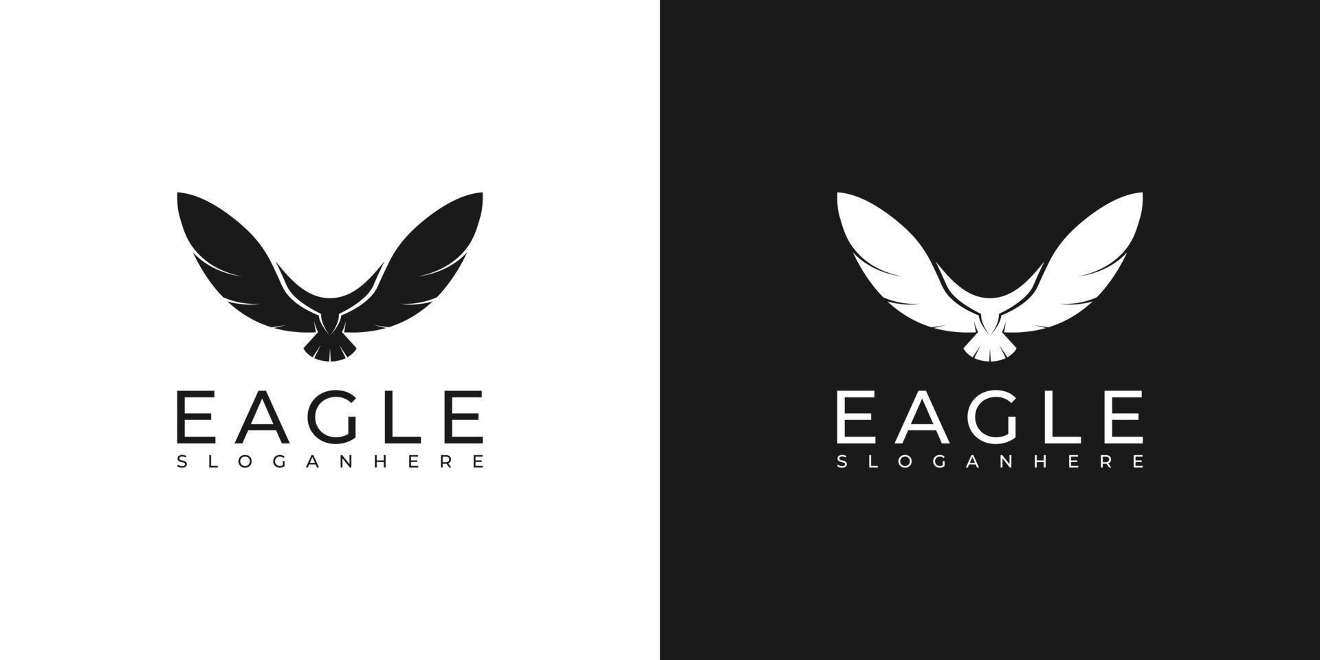 simple eagle silhouette logo design vector