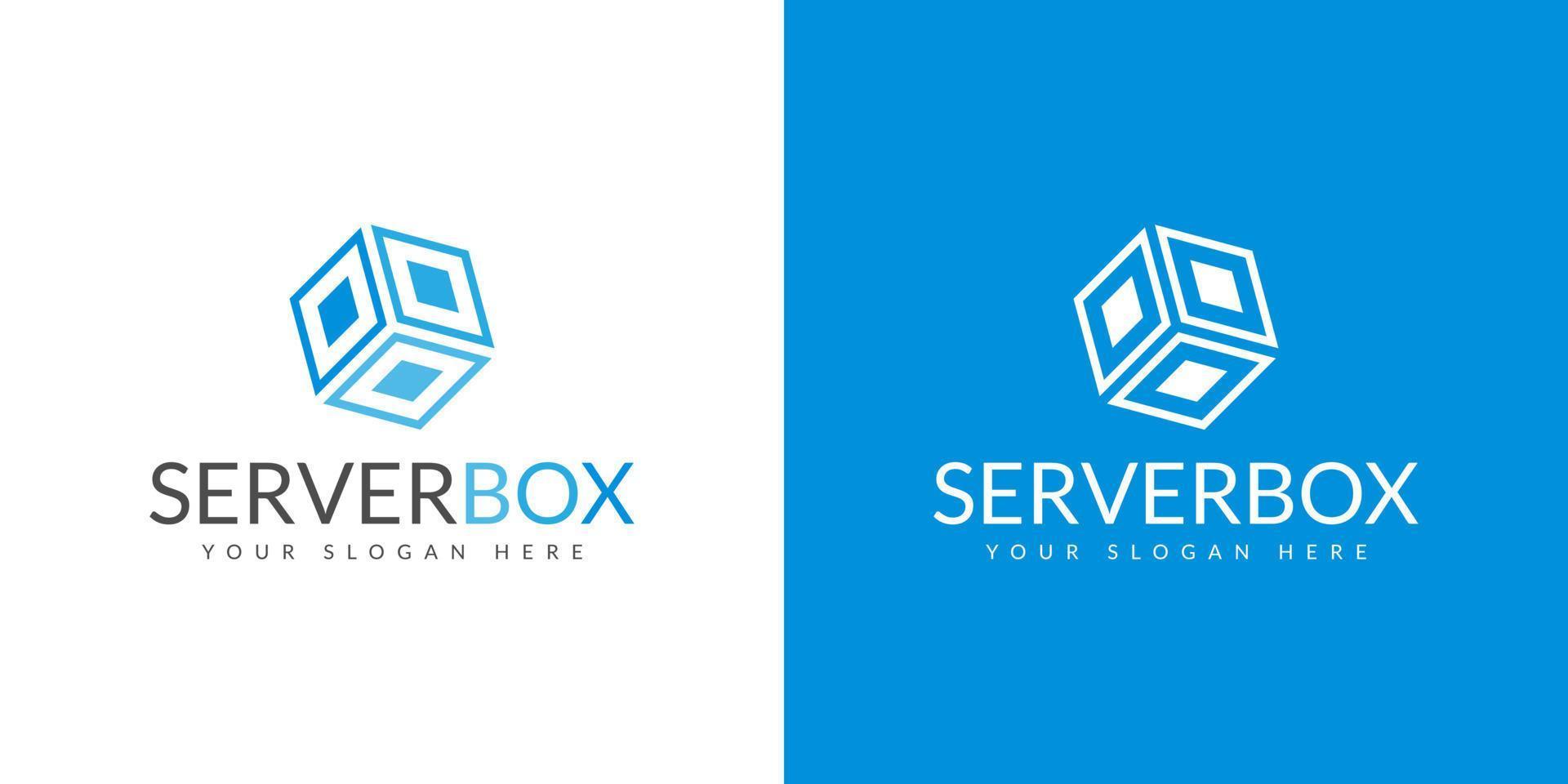 logotipo de tecnología de tecnología de cubo de caja hexagonal moderna con puntos de conexión vector