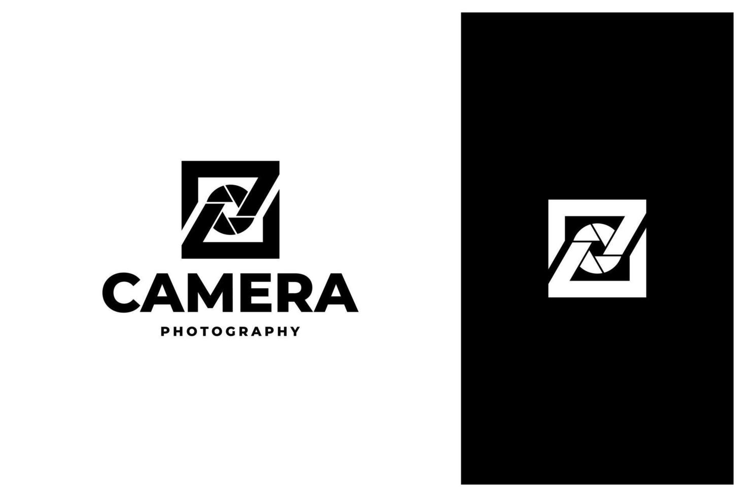 simple minimal camera lens vector logo design