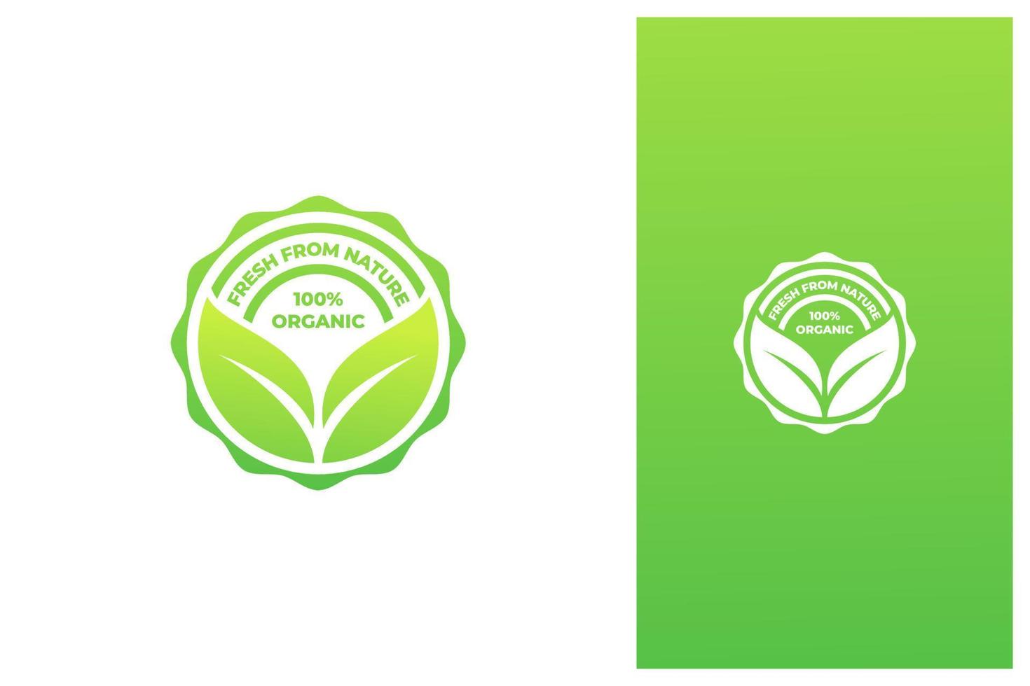 diseño de logotipo de vector de sello de etiqueta de etiqueta de insignia natural fresca orgánica