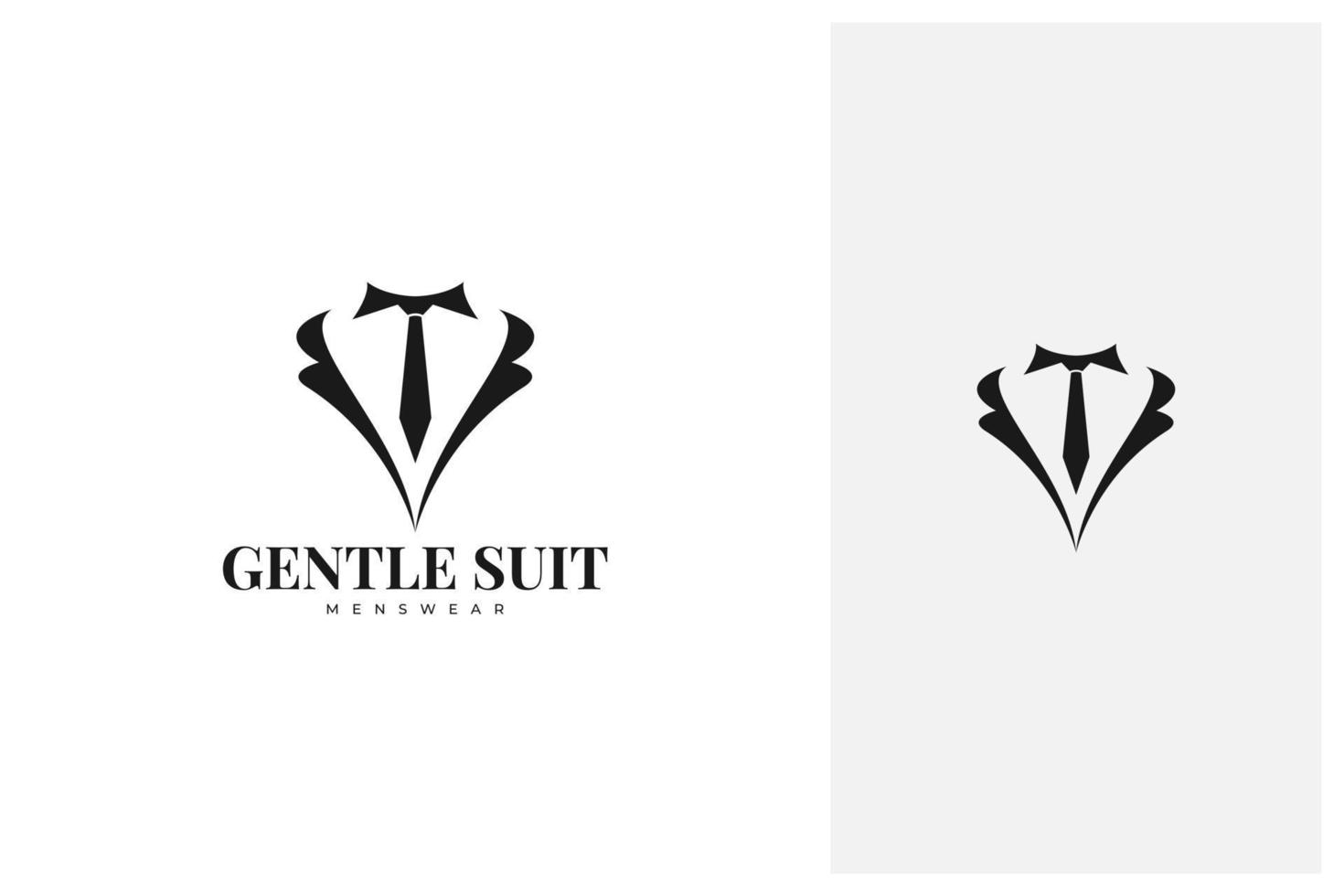 diseño de logotipo de esmoquin de caballero mínimo vector