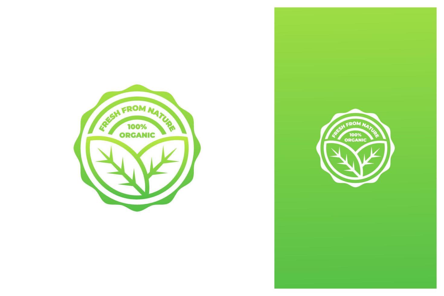 diseño de logotipo de vector de sello de etiqueta de etiqueta de insignia natural fresca orgánica