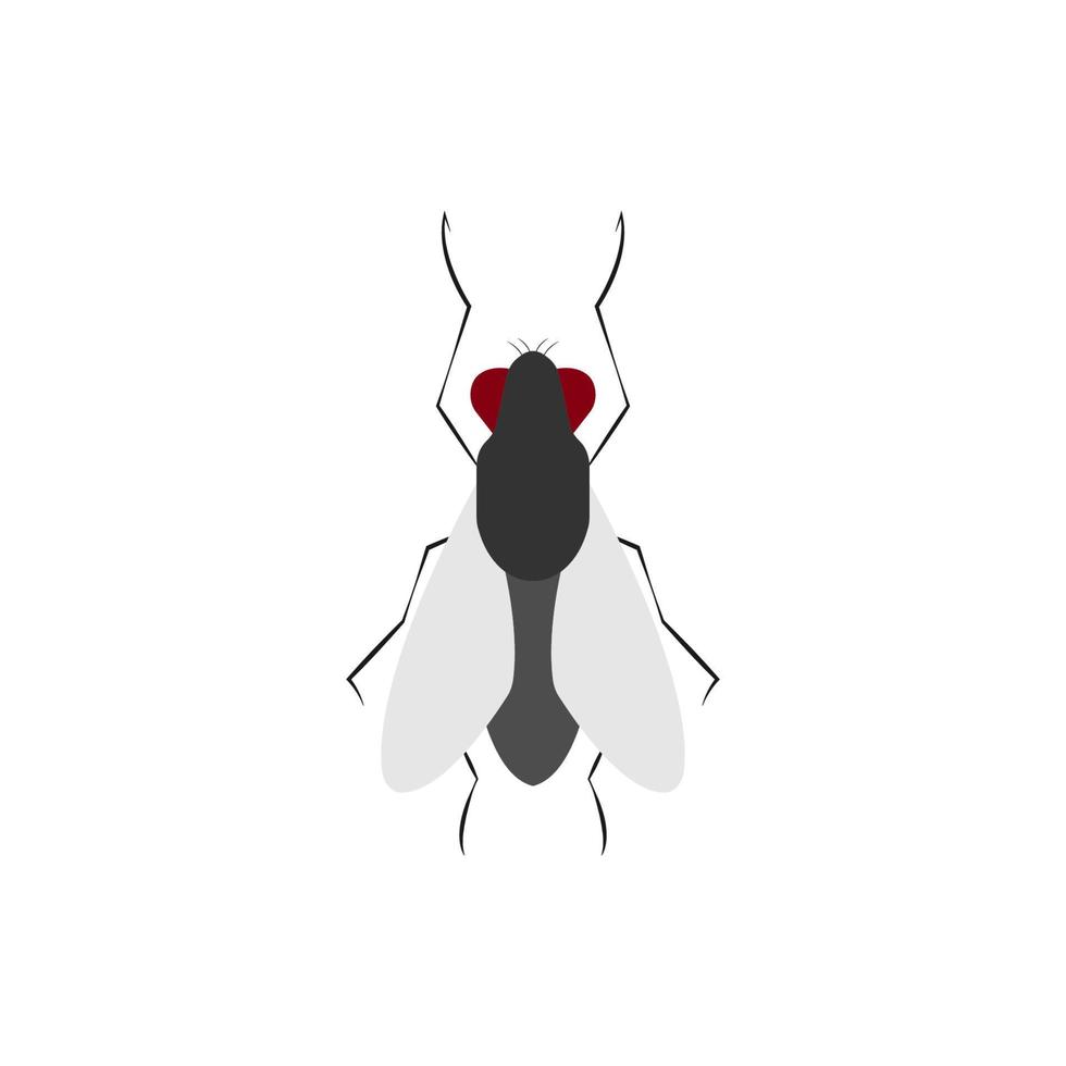 diseño de ilustración de icono de vector de mosca