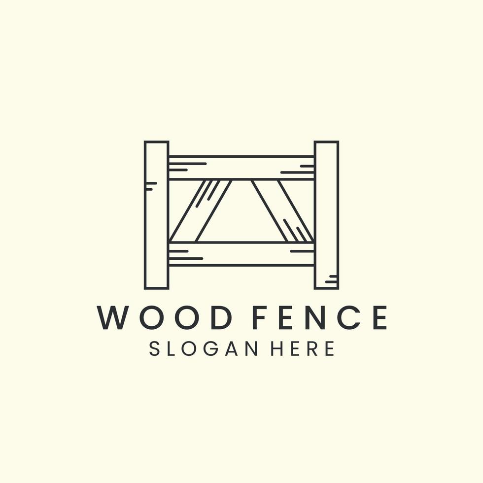 wood fence with linear style logo icon template design. house, farm, barn, vector illustration