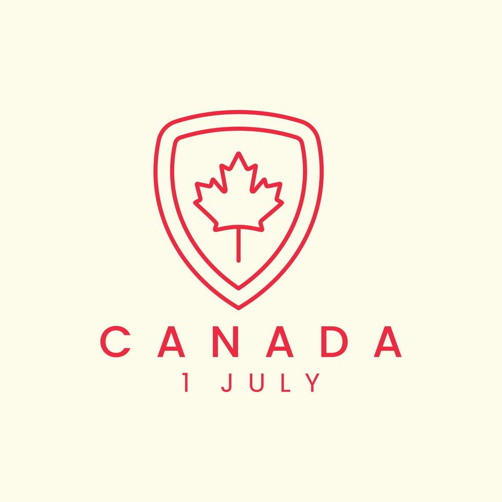 canadá con estilo de arte de línea logotipo icono plantilla diseño vector ilustración