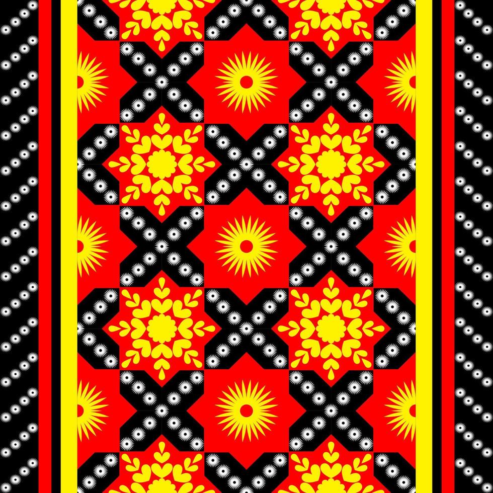 Colorful geometric ethnic seamless pattern design for wallpaper, background, fabric, curtain, carpet, clothing, and wrapping vector illustration.