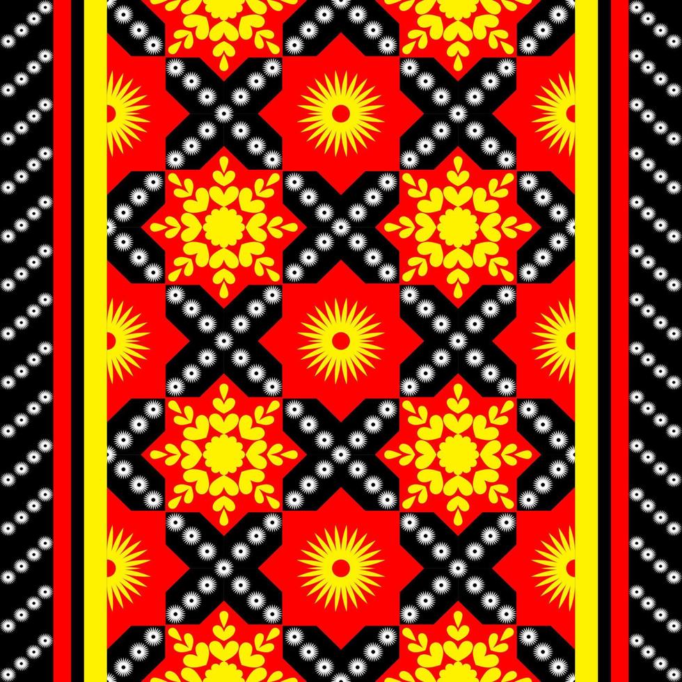 Colorful geometric ethnic seamless pattern design for wallpaper, background, fabric, curtain, carpet, clothing, and wrapping vector illustration.