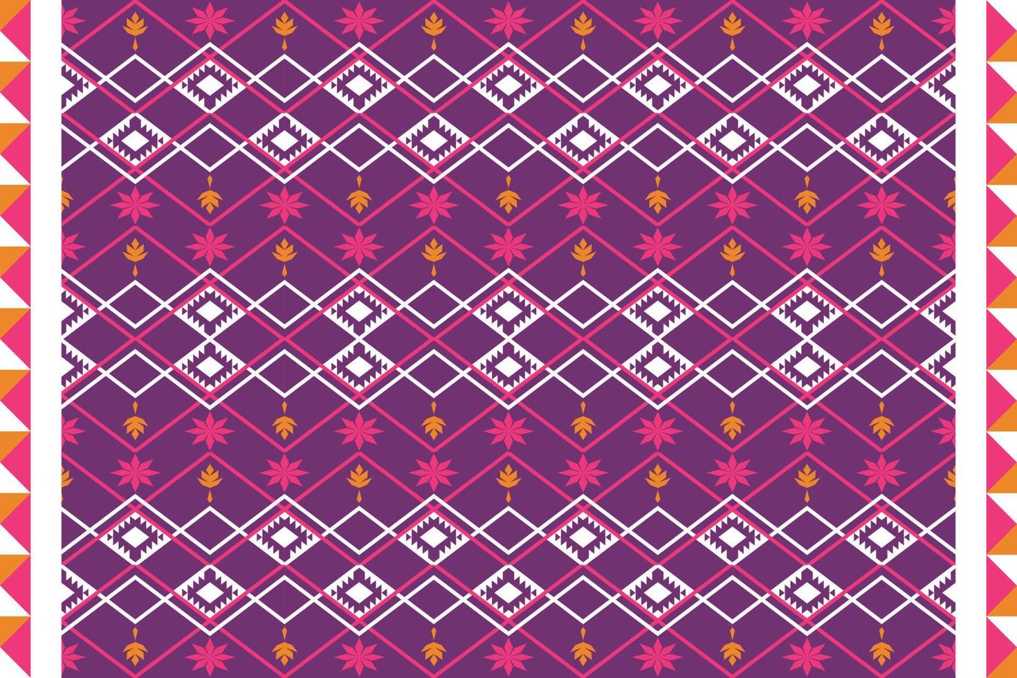 Colorful geometric ethnic seamless pattern design for wallpaper, background, fabric, curtain, carpet, clothing, and wrapping vector illustration.