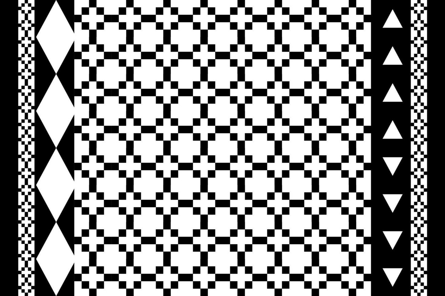 diseño de patrones sin fisuras étnicos geométricos en blanco y negro para papel tapiz, fondo, tela, cortina, alfombra, ropa y envoltura. vector