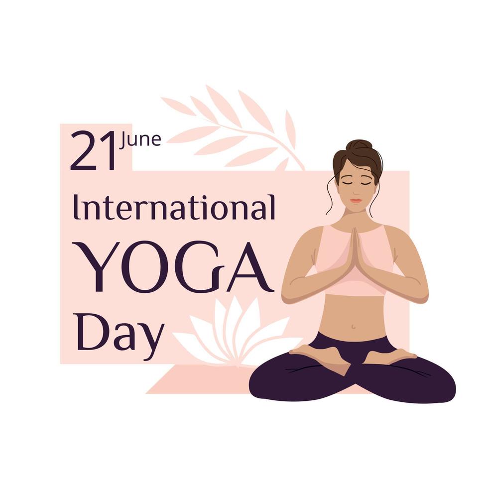 cartel del día internacional del yoga vector