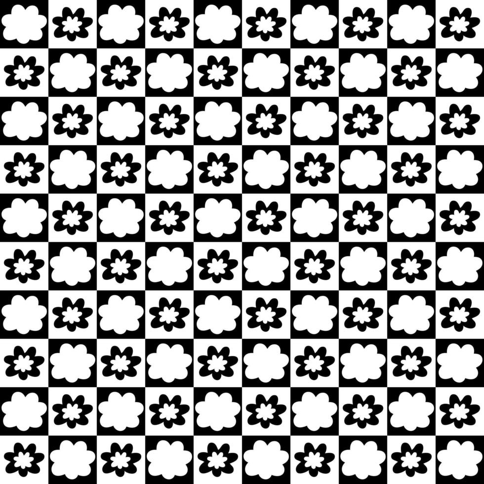 Simple flowers monochrome aesthetic seamless pattern. vector