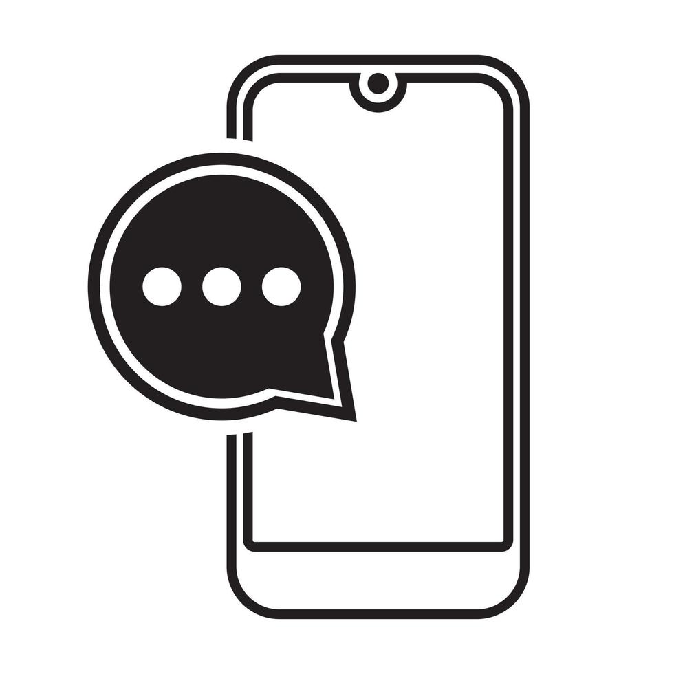 Phone sms text message line art icon for apps or websites vector
