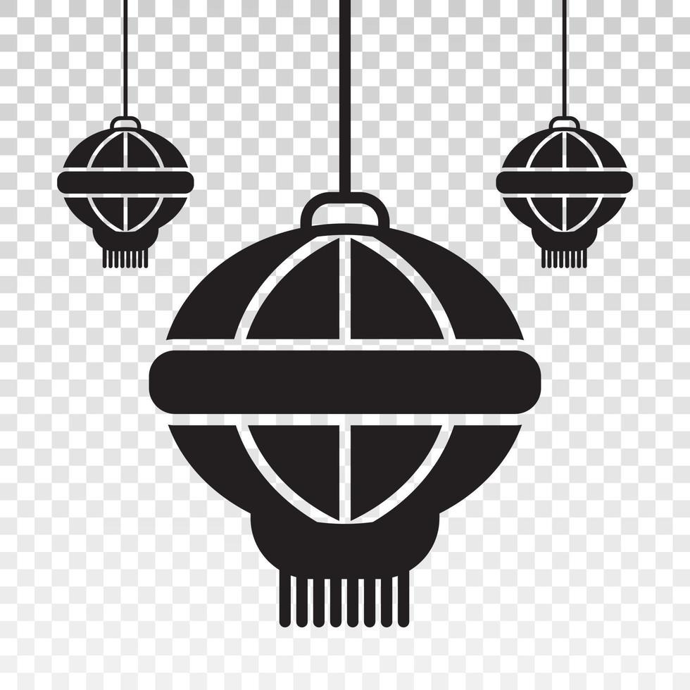 Flat vector icon the hanging chinese lantern for apps or websites