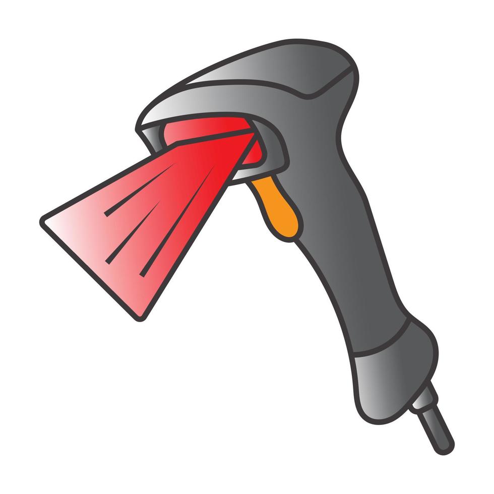 Flat color icon a barcode  scanner with laser for apps and websites vector