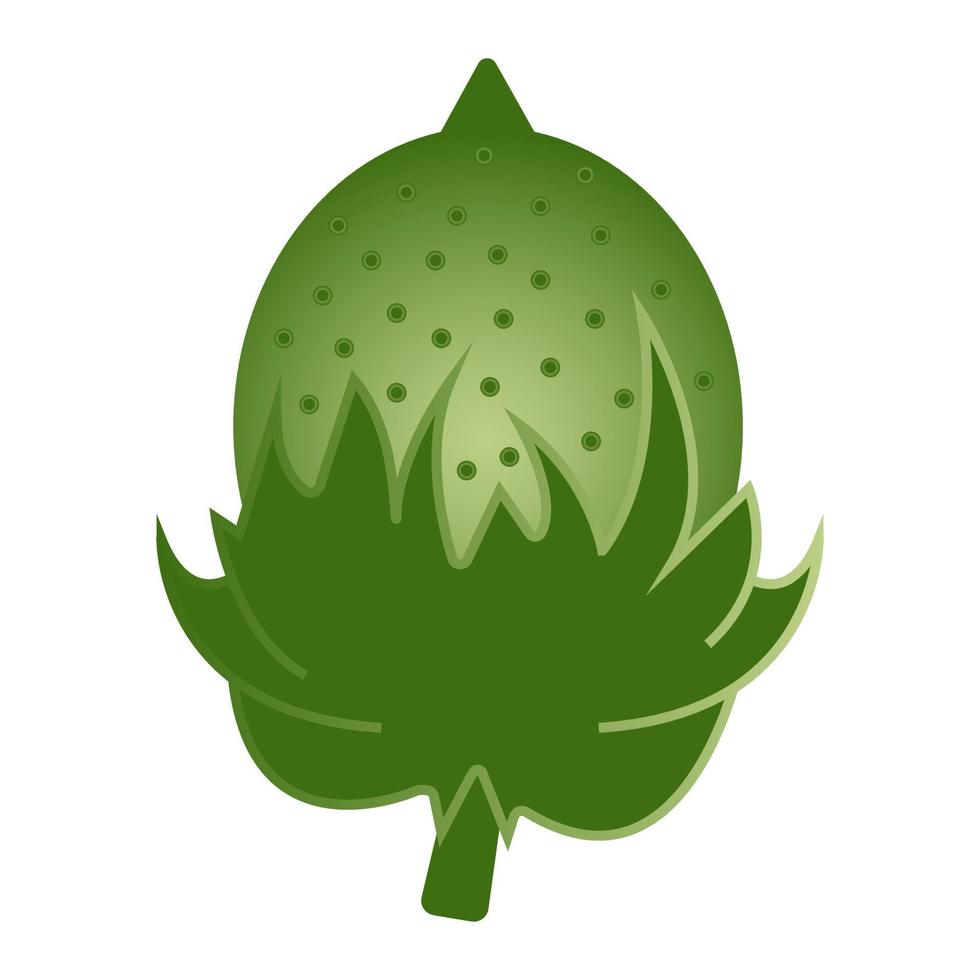 flat color icon the green cotton boll for apps and website vector