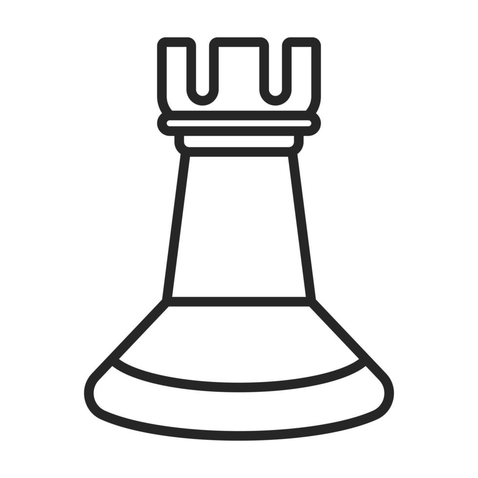 Rook chess piece line art icon for apps or websites vector