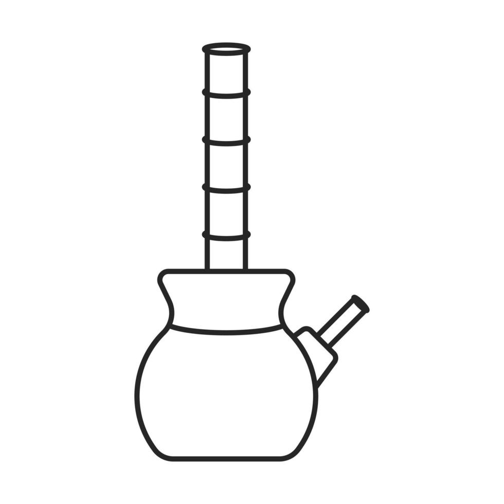 Line art vector icon bong water pipe filtration or cannabis smoking filtering tool